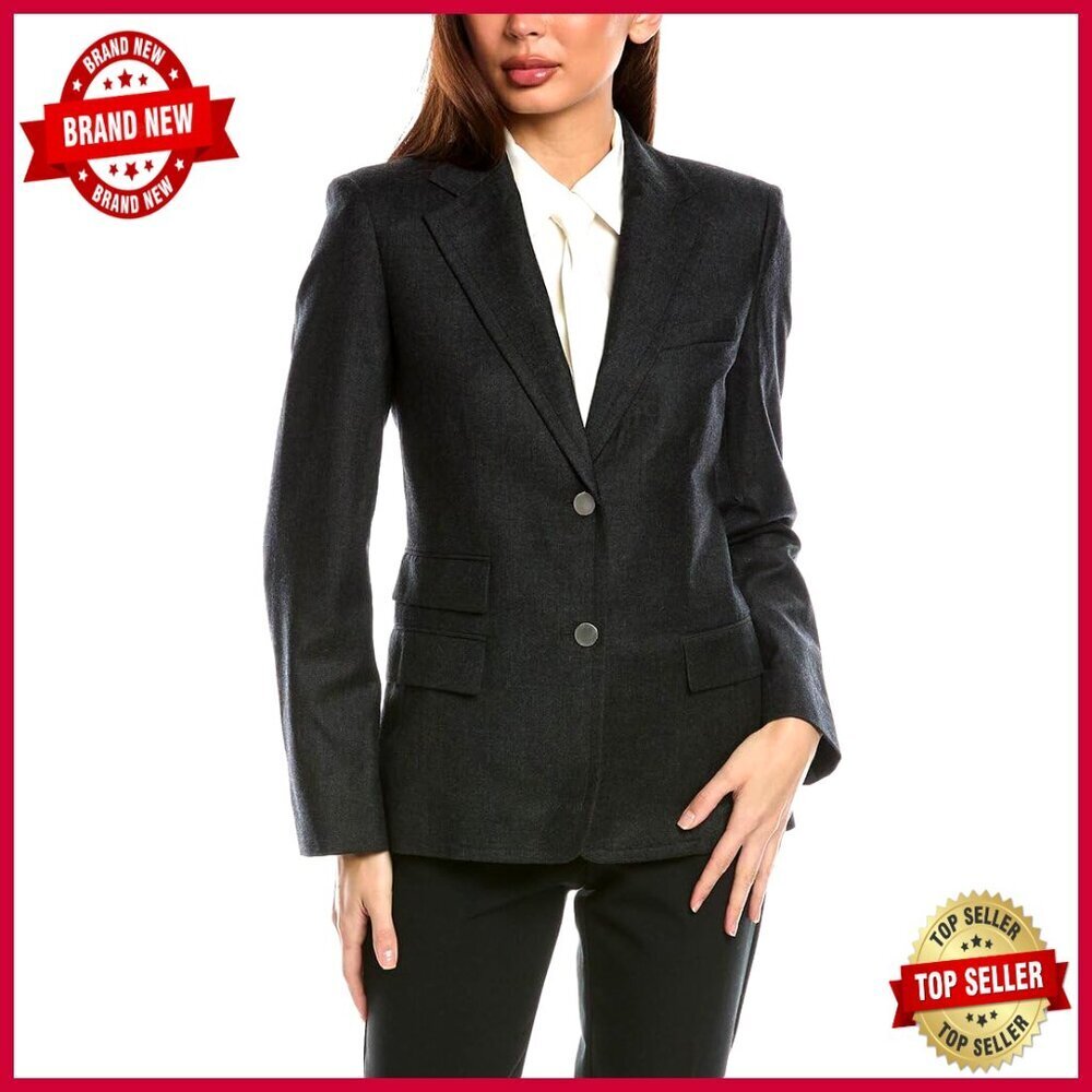 Tailored Wool Blazer Two Button Jacket Sleek Flannel Fit